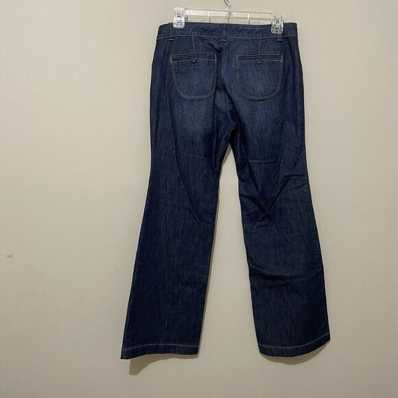 New York & Company Women’s 8P Flare Leg Jeans Low Rise Dark Wash Trouser Y2K NWT - Picture 2 of 6